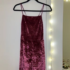 Berry Crushed Velvet Dress
